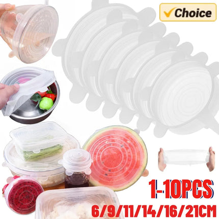 Silicone Stretch Lid Flexible Round Silicone Bowl Cover Durable Food Storage Covers Food Wrap Bowl Pot Lid for Kitchen Cookware