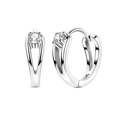 2025 New 925 Sterling Silver Earrings Simple Bow Strawberry Butterfly Hoop Stud Earrings for Wedding Party Women Jewelry Girls