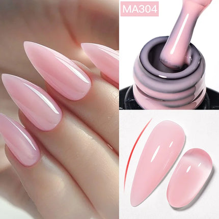 7ml Nude Rubber Base Gel Nail Polish 2 In 1 Semi Permanent Colorful Nail Art UV LED Gel For Nails Manicure Soak Off Varnishes