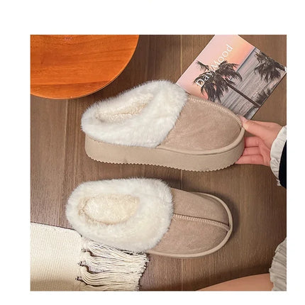 Women's Fur Snow Slippers Winter Fashion Home Plush Shoes EVA Light  Living Room Shoes Popular European And American Snow Boots