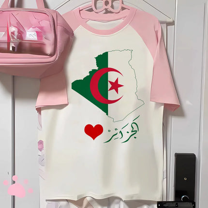 Algeria top women anime modern style t-shirts girl comic 2000s clothes