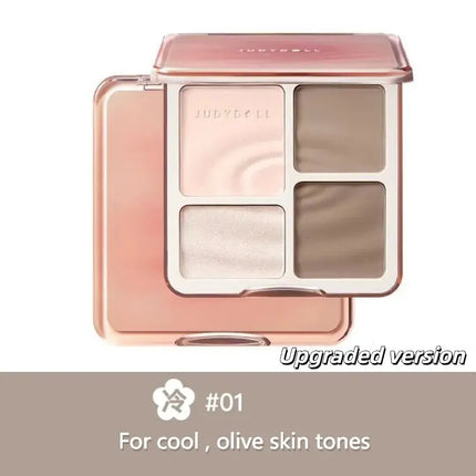 Judydoll Facial Highlighter Makeup Palette Matte Shadow Shimmer Nose Natural Long Lasting Contour Cosmetics Makeup