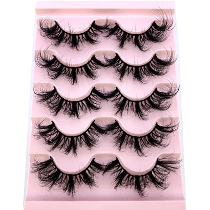New 5 pairs natural fluffy 3D mink false eyelashes fake lashes makeup kit Mink Lashes extension eye lashes short eyelashes
