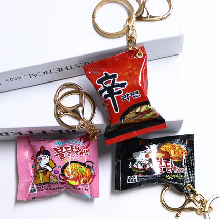 Simulation Instant Noodles Keychain On The Phone Mini Snacks Pendant Bag Pendant Jewelry Gifts