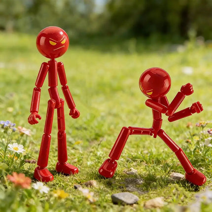 3D Printed Jointed Dummy Action Figure DIY Assembly Movable Robot Red Translucent Toy Model Gift
