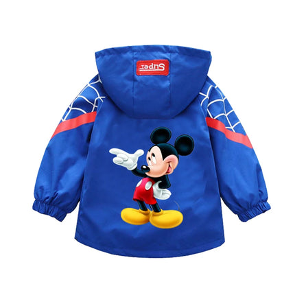 Children's Mickey Hooded Jacket 1-10 Years Autumn Boy's Windbreaker Zipper Hoodie Baby Boys Birthday Present Jacket Cosplay Coat