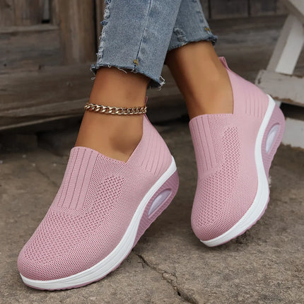Women Walking Shoes Air Cushion Non Slip Orthopedic Shoes Ladies Platform Mules Breathable Wedge Female Sneakers 2025
