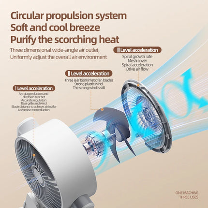 Electric fan Air turbine circulation fan Floor fan Adjustable height shaking head five-speed adjustment silent fan