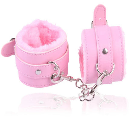 1 Pair Sexy Hand Wrap PU Leather Plush Handcuff Ankle Cuff Bracelet Bondage Lingerie Cosplay Accessories Couples Games Sex toys