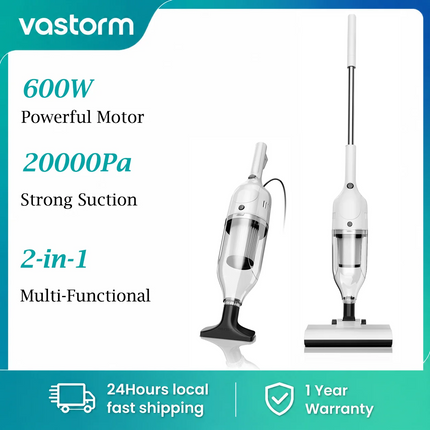 Vastorm R7 Corded Vacuum Cleaner 600W 20Kpa Powerful Suction Household Handheld Stick Vacuum Portable 3 in 1 Lightweight Cleaner 5M Long Cable Bagless Upright Vacuum for Hardwood Floor Carpet Pet Hair Cleaning