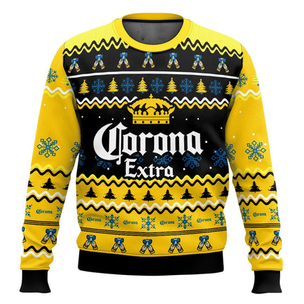 Corona beer ugly sweater Corona Christmas happy beer drinking Christmas gift men and women plus size fashionable sweater