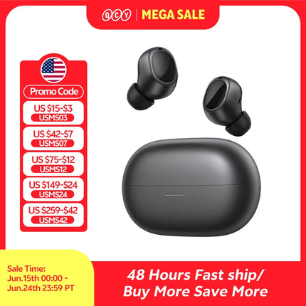 QCY MeloBuds A30 Wireless Earbuds 60dB Adaptive AI Scene ANC 8-Mic 3-Device Connect Bluetooth Earphones LDAC Hi-Res Headphones