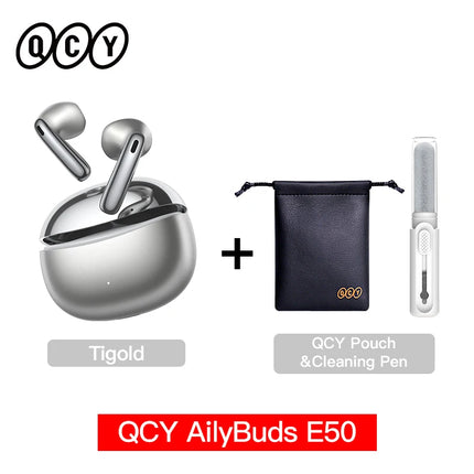 QCY AilyBuds E50 HT11 Wireless Earphones Hi-Res Adaptive Hybrid ANC Headphone Bluetooth 6.0 Spatial Sound Earbuds 11mm Drivers