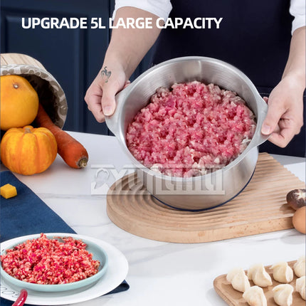 5L Electric Meat Grinder Stainless Steel Meat Cutting Grinding Machine Multifunctional Food Crusher