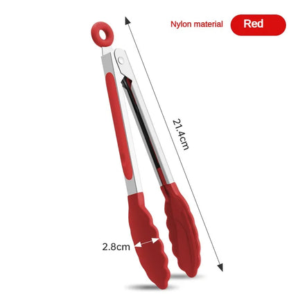 1 Piece High Temperature Resistant Nylon Stainless Steel Food Clip Outdoor BBQ Bread Clip Kitchen Utensil