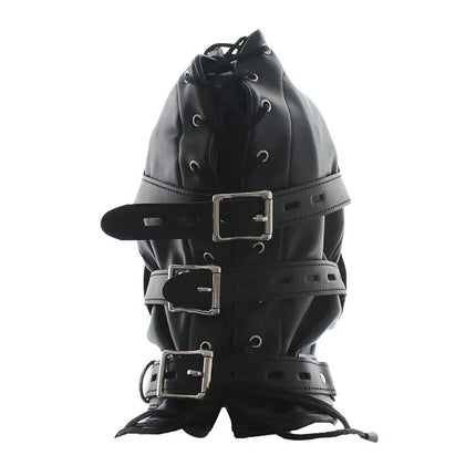 Leather Sexy Mask BDSM Adjustable Strap Character Party with Fake Penile Full Package Binding Couple Game Mask Flirting Hat 18+
