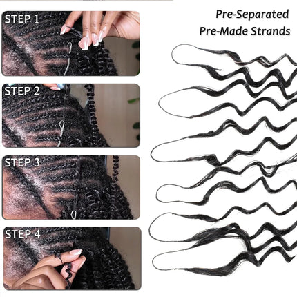 Kinky Curly Miracle Knots Human Crochet Human Hair For Braiding Boho Braids Pre-Separated Feather 100% Human Hair Extensions
