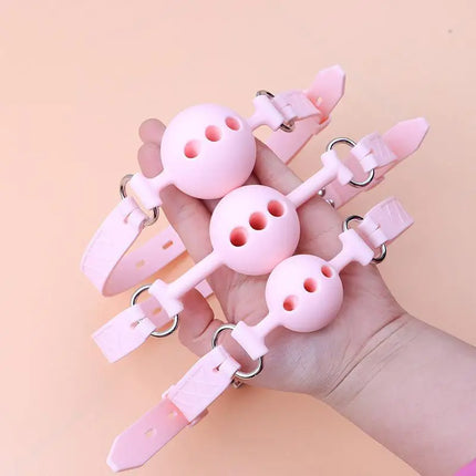 All Silicone Mouth Gag Breathable Ball Gag Adjustable Belt Mouth Sex Toys For Adult SM Games Sexyshop Erotic Accessories