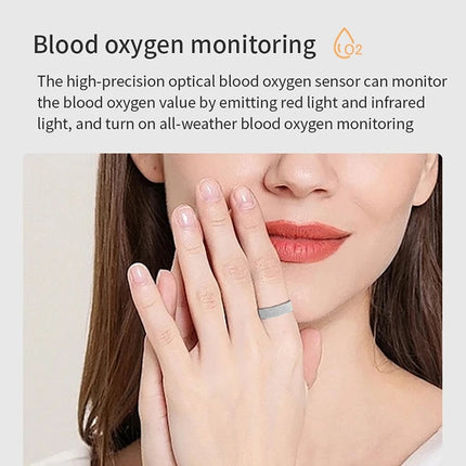 Simple Smart Ring Heart Rate Blood Oxygen Sleep Health Monitor Sport Ring IP68 Waterproof Pedometer Remote Gesture Control Photo