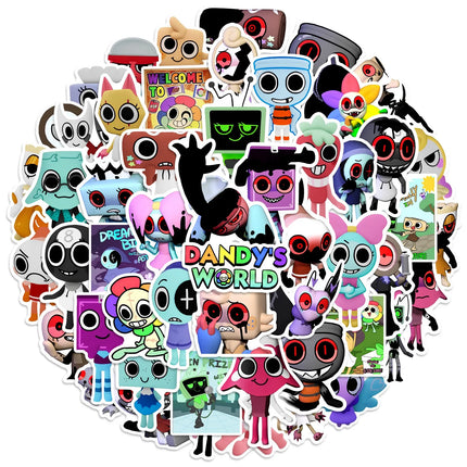50PCS Dandys World Stickers Decals For Phone Laptop Suitcase Notebook Skateboard Waterproof Stickers
