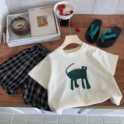2025 New Summer Clothing Printed Cartoon Fashion Short Sleeve Tops Tees Children's Wear Casual T-shirt Crewneck Kids T Shirts