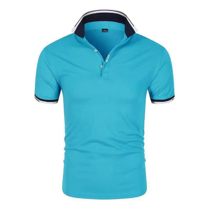 Men's Solid Color Polo Shirt 2026 Summer Casual Breathable Short Sleeve T-Shirt Youth High Quality Bussiness Slim Tees