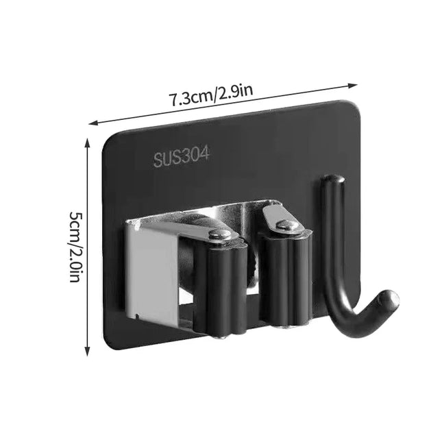Wall Mount Mop Organizer Holder Broom Hook Stainless Steel Storage Hook Kitchen Bathroom Organization Accessories