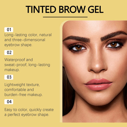 Zephoco Tinted Brow Gel Lasting Waterproof Sweatproof Matte Natural Eye Brow Dye Eye Brow Tint Enhancers Eyebrow Cream Cosmetic