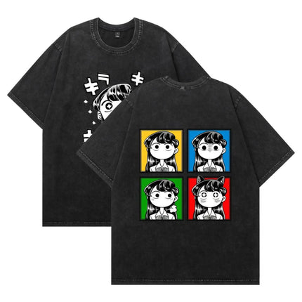 Shouko Komi Anime Lover Washed T-shirt personality Clothes Oversized Unisex Year round clothing high quality hot product Couples
