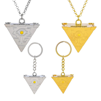 Anime Yu-Gi-Oh Necklace Yugi Muto Big Size 3D Millenium Puzzle Millennium Wheel Wisdom Pendant Necklace for Fans Jewelry Gifts