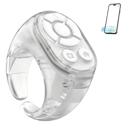 Transparent Scrolling Ring Remote for TikTok YouTube Instagram Video Scroller Page Turner Clicker Bluetooth Camera Shutter