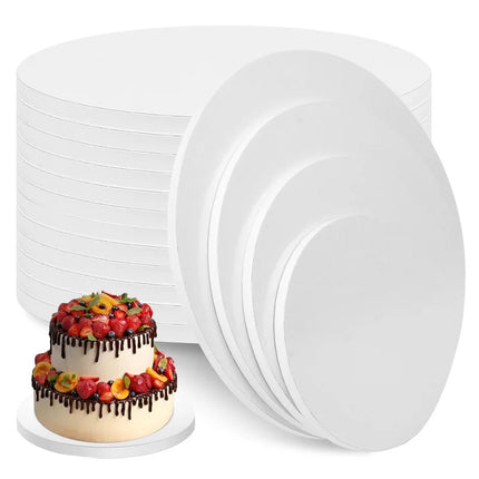 8/10/12/14inch Silvery Coated Round Cake Board Diameter Available Circle Cardboard Base Dessert Tray Mousse Cake Decor Supplies