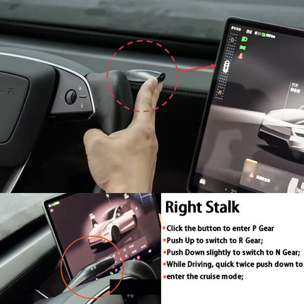 New Gear Stalk Right Lever for Tesla New Model 3 Highland Physical Shift Grab Handle D P R Indicator for Tesla Model Y juniper