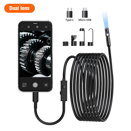 KERUI Single/Dual Lens Endoscope Camera For iPhone iPad IOS & Android Type-c Led Light IP67 Borescope Industry Inspection Camera