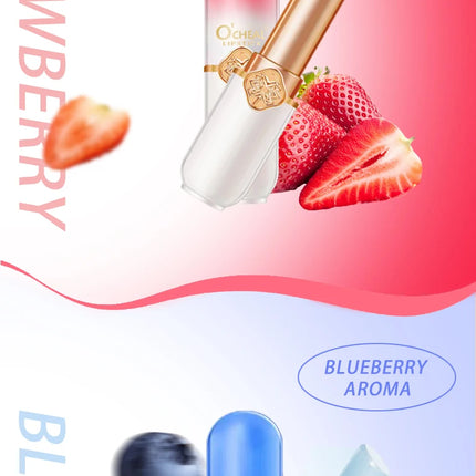 OCHEAL Color Changing Lipstick Fruit Lip Balm Moisturizing Waterproof Long Lasting Moisturizing Lip Balm Temperature Changing