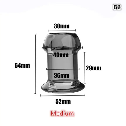 Transparent Hollow Speculum Anal Beads Butt Plug withStopper Expander Tunnel forAnus Dilation Peeking Adult Toy for Women MenGay