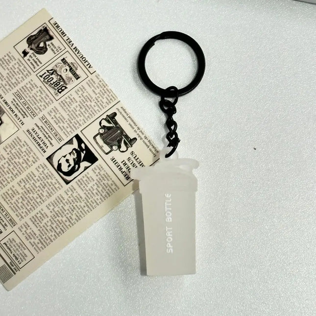 Mini Barbell Plates Key Chain Water Cups Creative Simulation Dumbbells Keyring Kettlebells Bag Charm Fitness Series Pendant