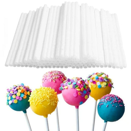 50/100Pcs Hollow Plastic Lollipop-Sticks 10/15cm Cake Pop Accessories Bakeware for Home Kitchen Dessert Making