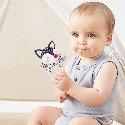 Cute Baby Rattle Toys Elephant Plush Infant Cartoon Bed Toys for Newborn 0-24 Months Educational Toy Bear Hand Ring Bell Teether