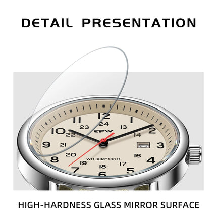 2026 TPW Field Watch Easy Reading Fabric Strap 24 Hours Display Quartz Movement Day function