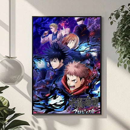 J-Jujutsu K-Kaisen Anime Poster Perfect Sticker Self Adhesive Wall Art Designed for Home Office Dining Spaces