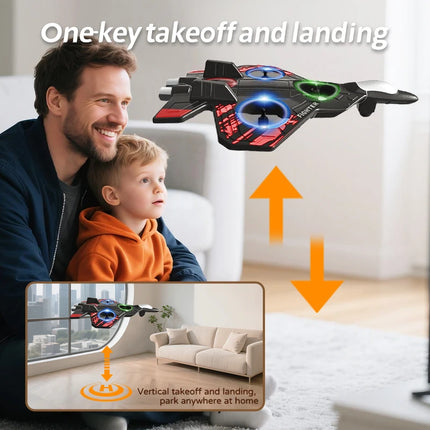 JCMO L101 RC Foam Airplane 2.4Ghz RC Fighter Stunt Tumbling Helicopter with LED Colored Lights Airplane Model Toy For Kids Gift