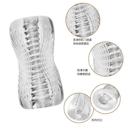 Male Masturbator Cup Soft Pussy Sex Toys Transparent Vagina Adult Endurance Exercise Adult supplies Vacuum Pocket Cup for Men