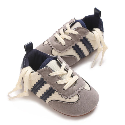 Fashion color blocking casual shoes Baby First Walkers 0-18M newborn children's canvas sports shoes soft soled baby shoes