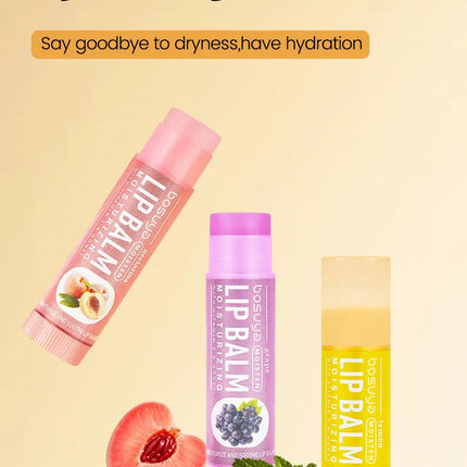 24Pcs Fruit Series Lip Balm Set Honey Grape Avocado Moisturizing Repair Anti-Cracked Non-sticky Lip Balm for Lips Skin Care