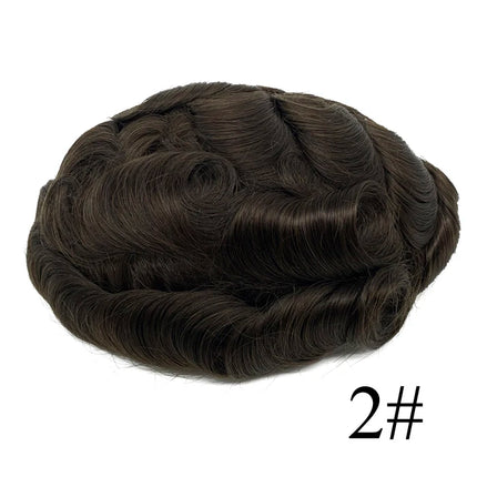 0.02-0.04mm Super Thin Skin Men's Toupee Natural Indian Human Hair Male Wig Prosthesis Hair System For Men Free Shipping