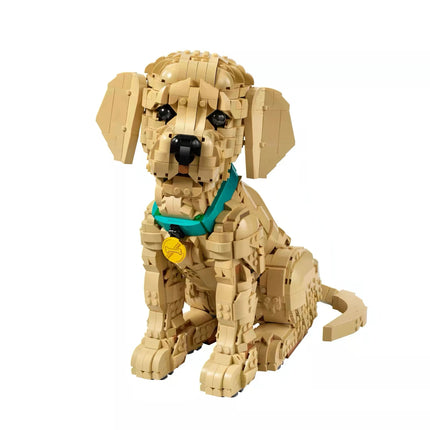 2026 Golden Retriever Puppy Building Block Toy Animal Pet Assembly Dog Brick Building Block Model Christmas Day Gift