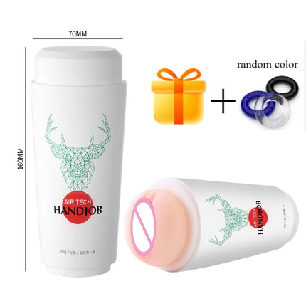 Portable Reusable Pocket Pussy Design for Privacy Travel-Friendly Adult Toy for Men 18+ Discreet Milk Tea Cup Male Masturbator