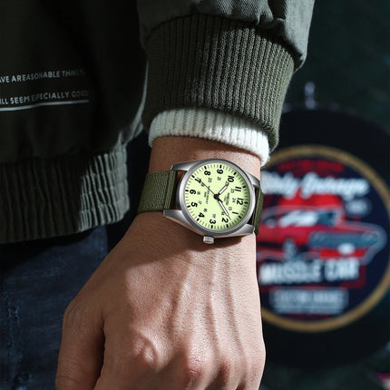 NIBOSI Fashion Luminous Watch Men Nylon Strap Auto Date Quartz Wristwatches Men Sports Military Watch for Men Reloj Hombre 2024