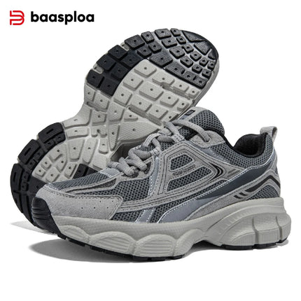 Baasploa Women Sports Shoes Outdoor Lightweight Breathable Jogging Sneakers Female Casual Mesh Anti-slip Lace Up Running Shoes